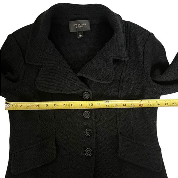 St. John Caviar wool knit blazer jacket size 10 - Picture 6 of 8